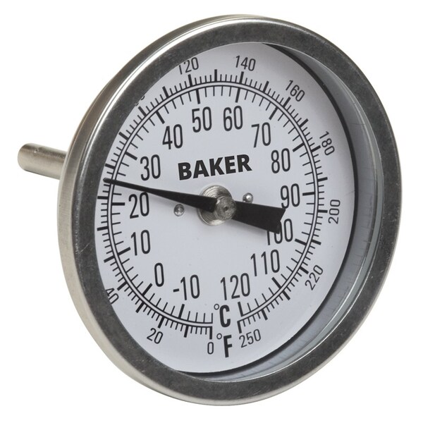 Baker Instruments T30025-250 Bimetal Thermometer, 0 to 250 deg F (-20 to 120 deg C) T30025-250 - main